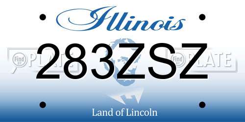 283ZSZ Illinois License Plate
