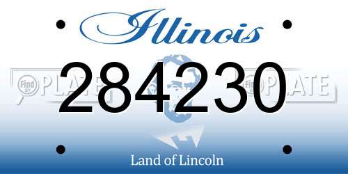 284230 Illinois License Plate