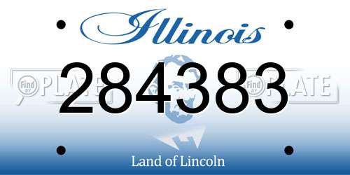 284383 Illinois License Plate