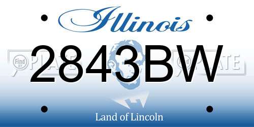 2843BW Illinois License Plate