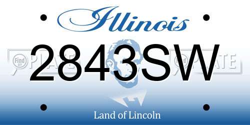 2843SW Illinois License Plate