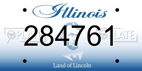 284761 Illinois License Plate
