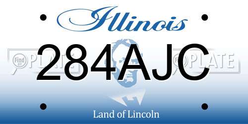 284AJC Illinois License Plate