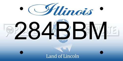 284BBM Illinois License Plate