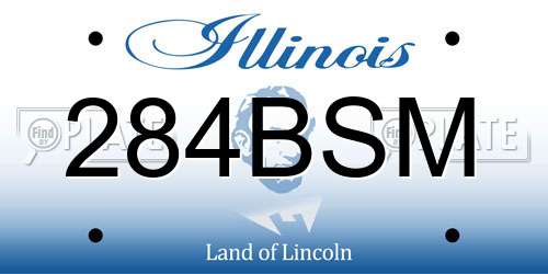 284BSM Illinois License Plate