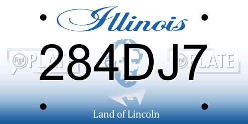 284DJ7 Illinois License Plate