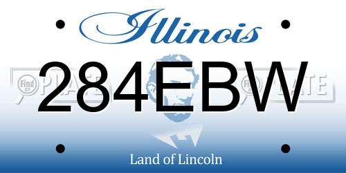 284EBW Illinois License Plate
