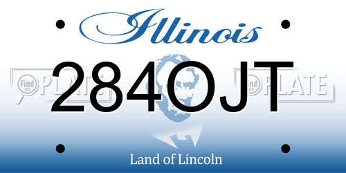 284OJT Illinois License Plate