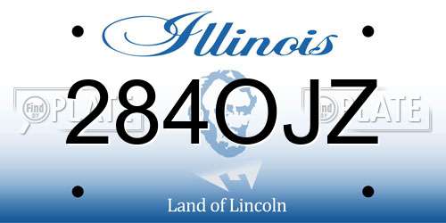 284OJZ Illinois License Plate