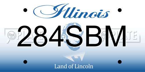284SBM Illinois License Plate