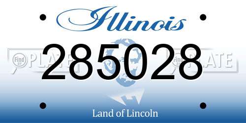 285028 Illinois License Plate