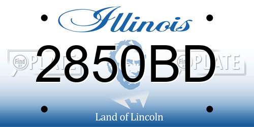 2850BD Illinois License Plate