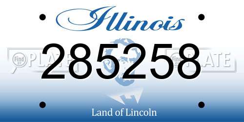 285258 Illinois License Plate