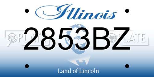 2853BZ Illinois License Plate
