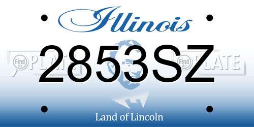 2853SZ Illinois License Plate