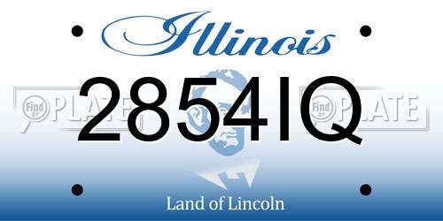 2854IQ Illinois License Plate