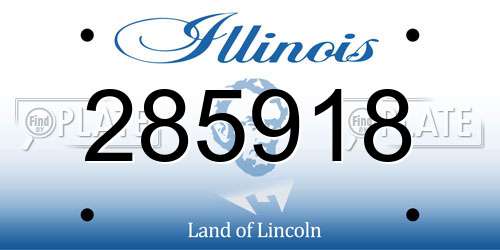 285918 Illinois License Plate