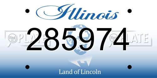 285974 Illinois License Plate