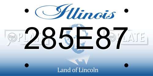 285E87 Illinois License Plate