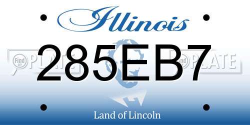285EB7 Illinois License Plate