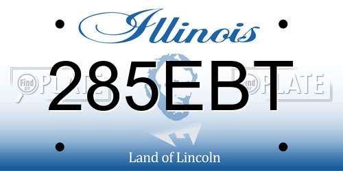 285EBT Illinois License Plate