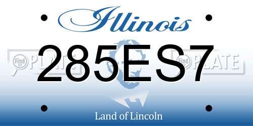 285ES7 Illinois License Plate