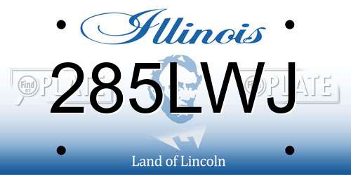 285LWJ Illinois License Plate