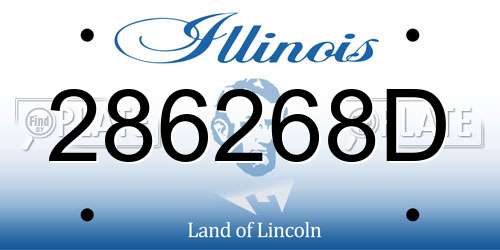 286268D Illinois License Plate