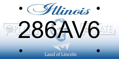 286AV6 Illinois License Plate