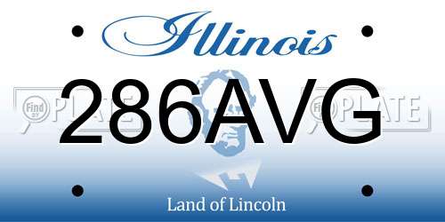 286AVG Illinois License Plate