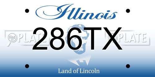 286TX Illinois License Plate