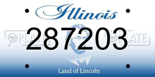 287203 Illinois License Plate