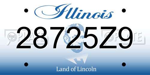 28725Z9 Illinois License Plate