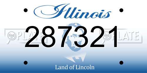 287321 Illinois License Plate