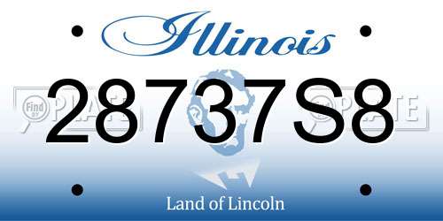 28737S8 Illinois License Plate