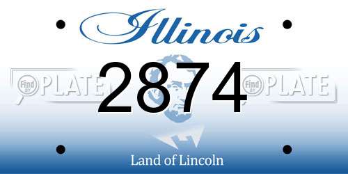 2874 Illinois License Plate