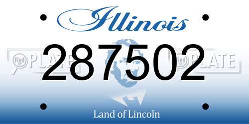 287502 Illinois License Plate