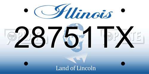 28751TX Illinois License Plate