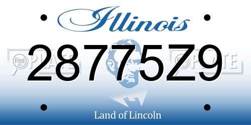28775Z9 Illinois License Plate