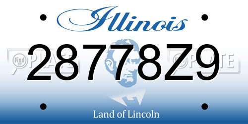 28778Z9 Illinois License Plate