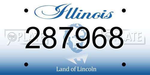 287968 Illinois License Plate