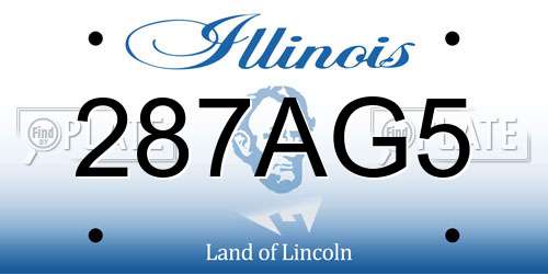 287AG5 Illinois License Plate