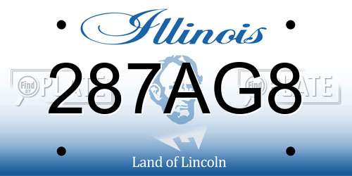 287AG8 Illinois License Plate