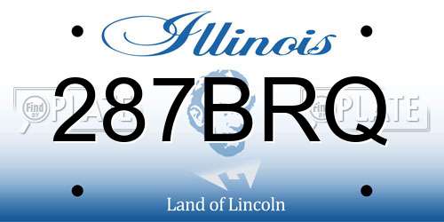 287BRQ Illinois License Plate