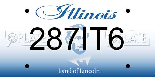 287IT6 Illinois License Plate