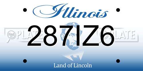 287IZ6 Illinois License Plate