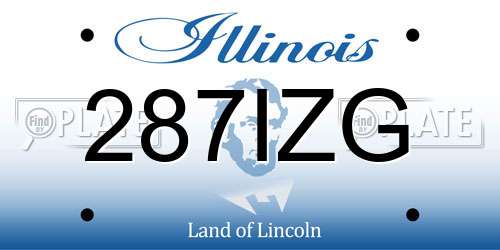 287IZG Illinois License Plate