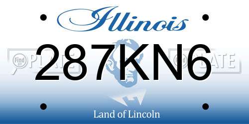 287KN6 Illinois License Plate