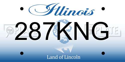 287KNG Illinois License Plate