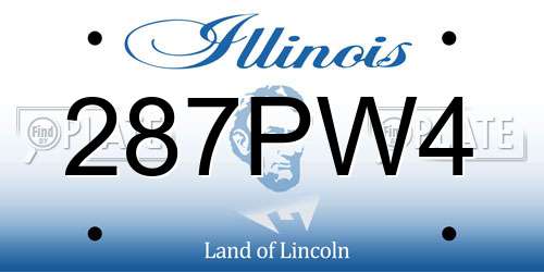 287PW4 Illinois License Plate